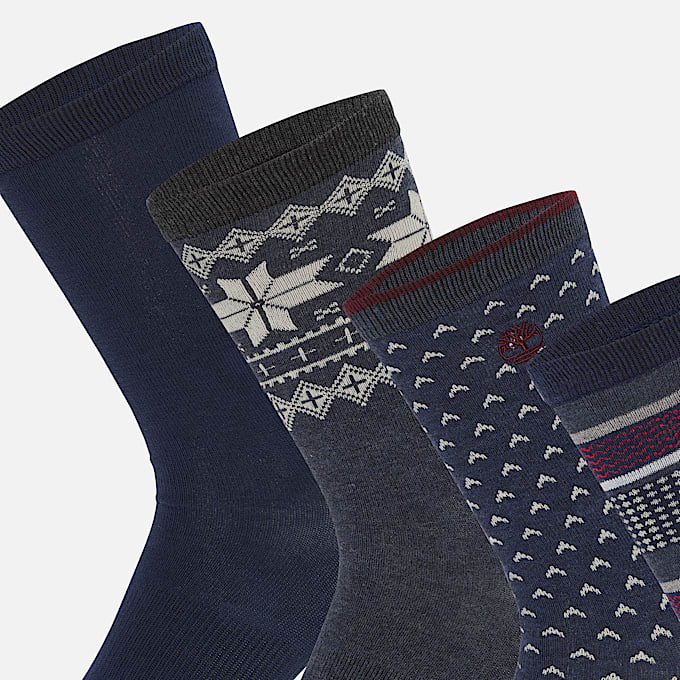 6Pack Giftable Crew Sock for Men in Dark Blue TBL Blue ALT2