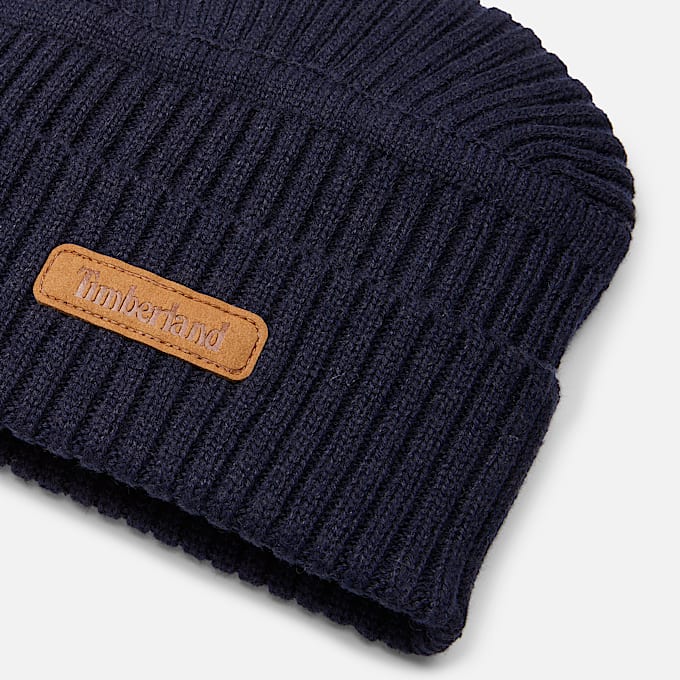 Gulf Beach Ribbed Beanie in Dark Blue TBL Blue ALT1