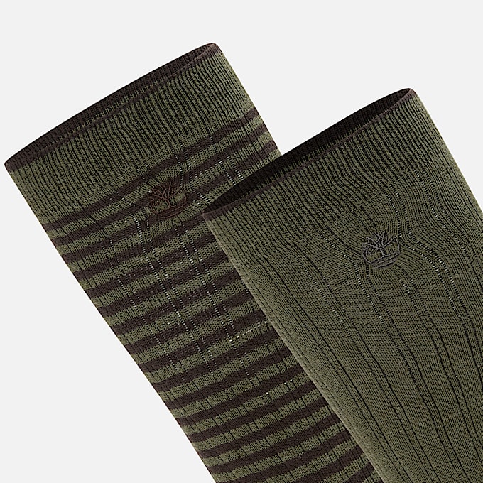 Timberland 2Pack Danforth OvertheCalf Sock for Men in Dark Green TBL Green ALT2