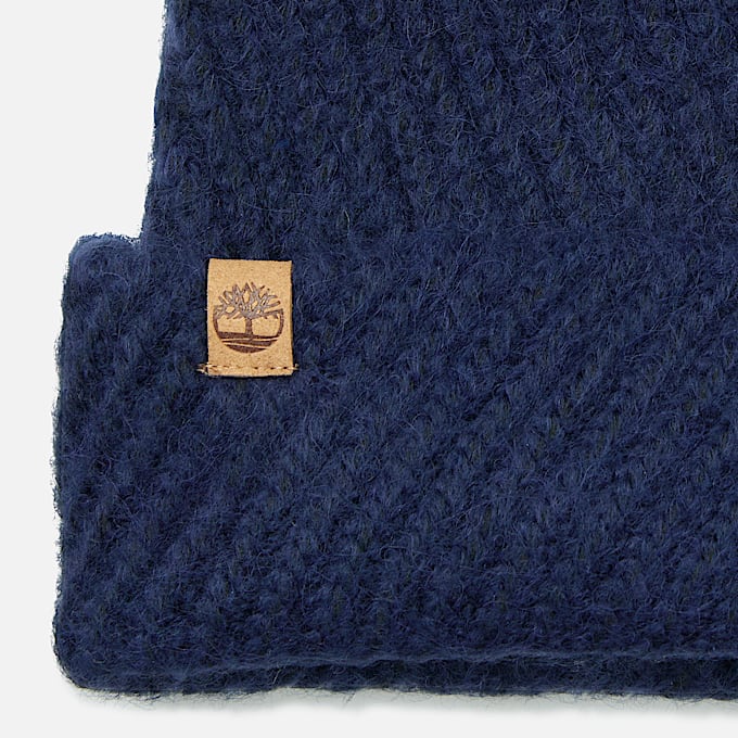 Diagonal Stitch Beanie in Dark Blue TBL Blue ALT2