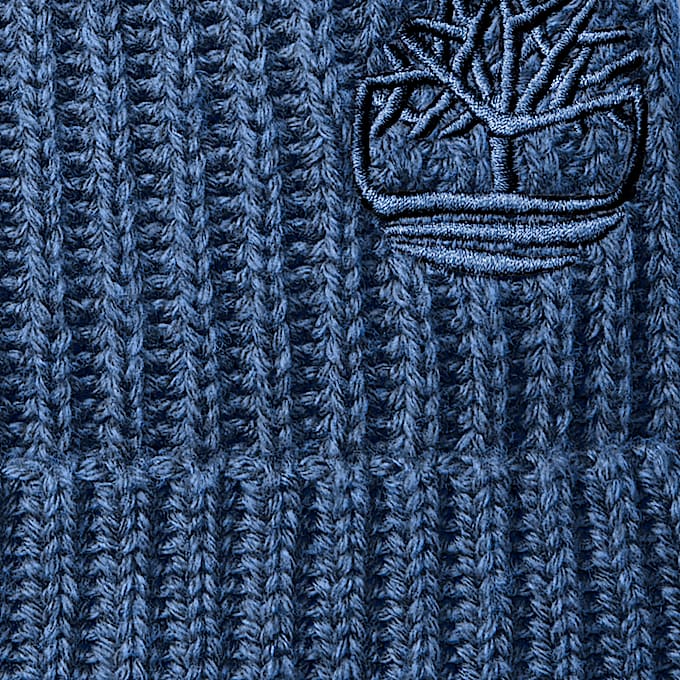 Wool Blend Beanie in Dark Blue TBL Blue ALT2