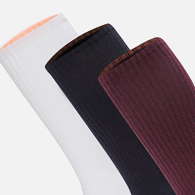 Bowden 3-Pack Full Cushion Crew Sock in Burgundy