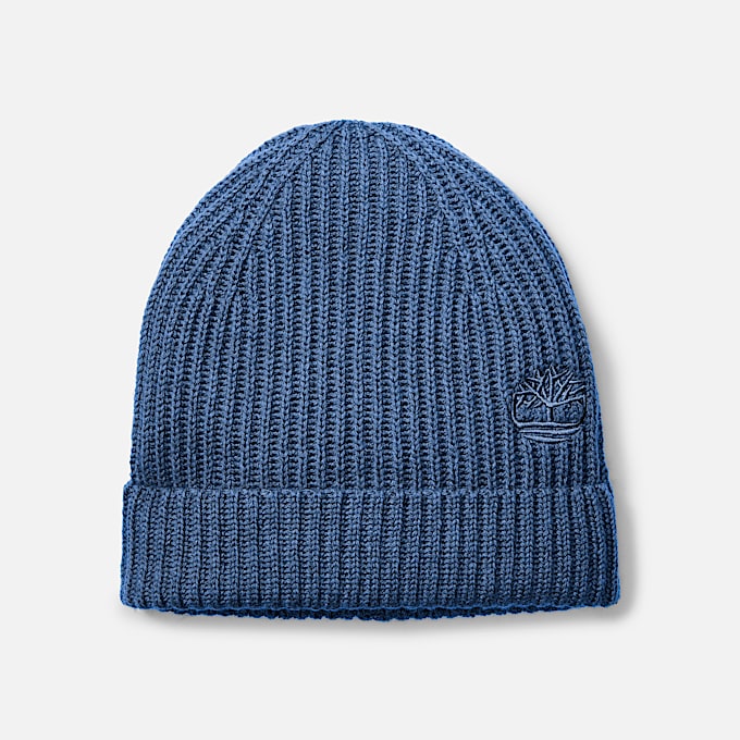 Wool Blend Beanie in Dark Blue TBL Blue HERO
