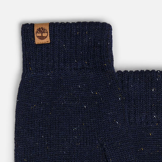 Ensemble moucheté en laine mélangée en bleu foncé