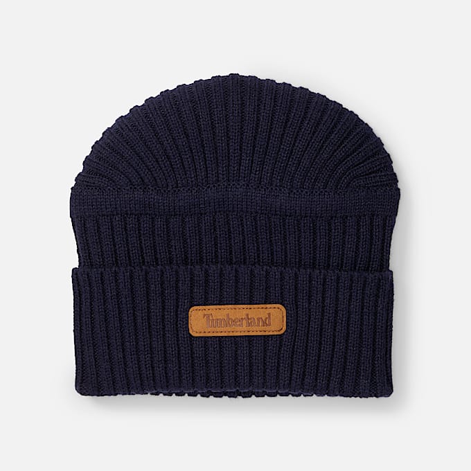 Gulf Beach Ribbed Beanie in Dark Blue TBL Blue HERO