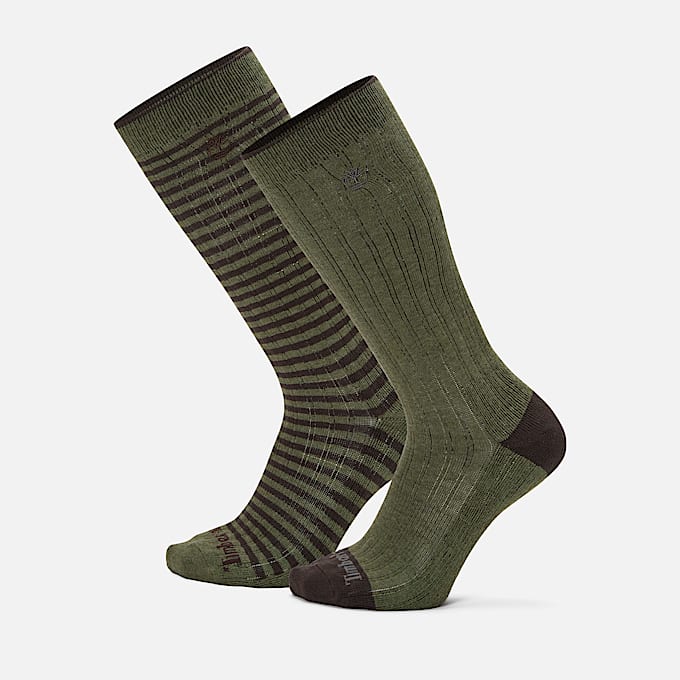 Timberland 2Pack Danforth OvertheCalf Sock for Men in Dark Green TBL Green HERO