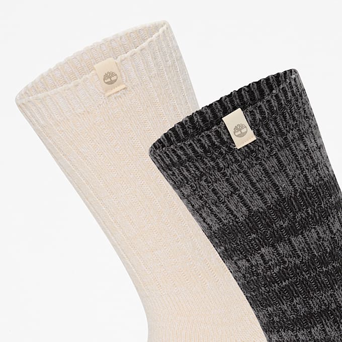 Lot de 2 paires de mi-chaussettes courtes confortables pour bottines Timberland® pour femme en beige