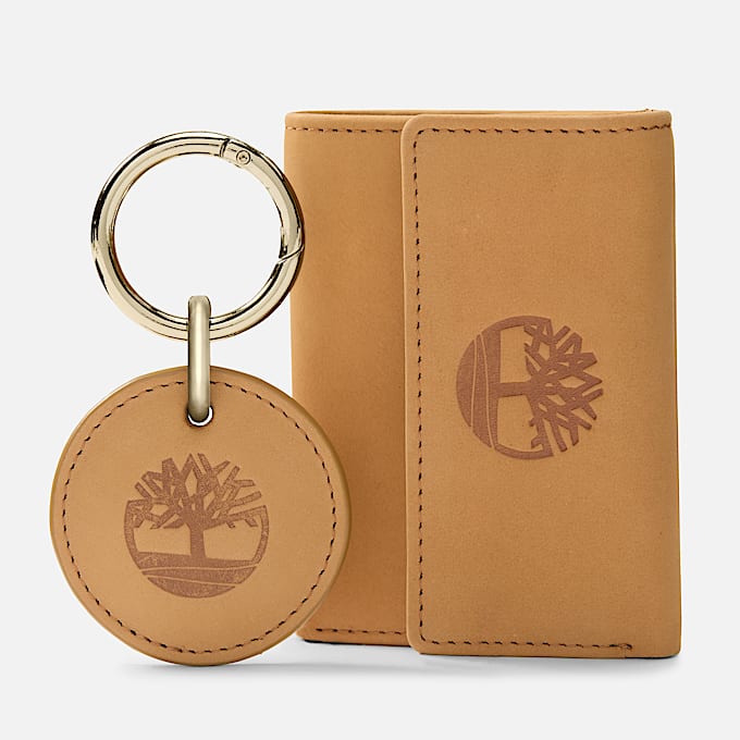 Trifold-Brieftasche mit Anhänger in Gelb - 1