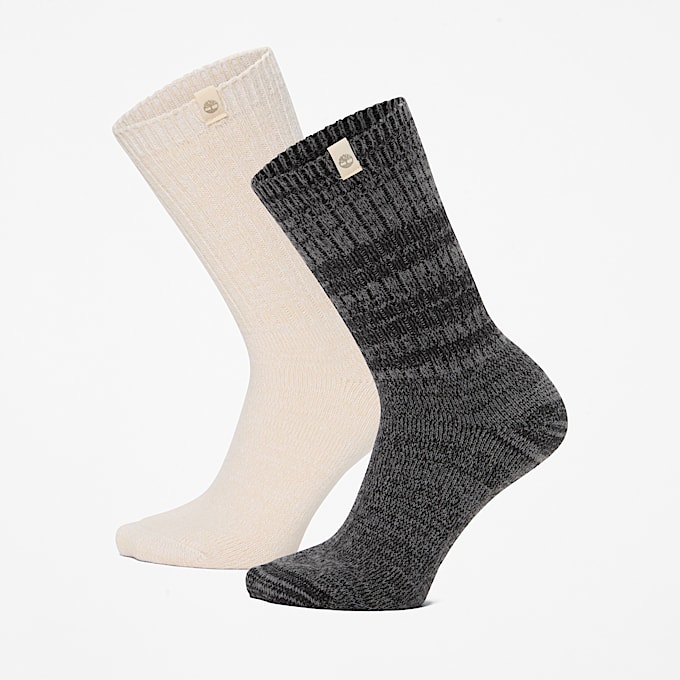 Lot de 2 paires de mi-chaussettes courtes confortables pour bottines Timberland® pour femme en beige - 1