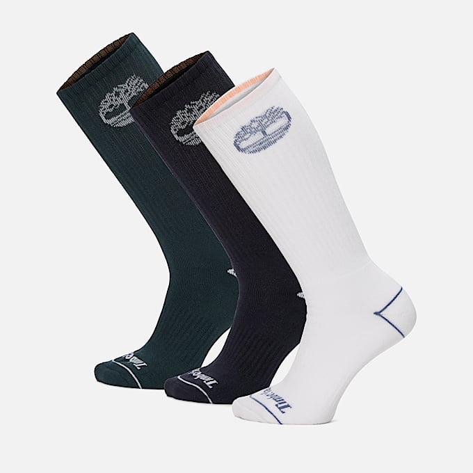 Bowden 3Pack Tree Logo Full Cushion Crew Sock in Dark Green TBL Green HERO