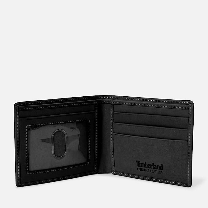 Billfold Wallet & Key Fob Gift Set for Men in Black