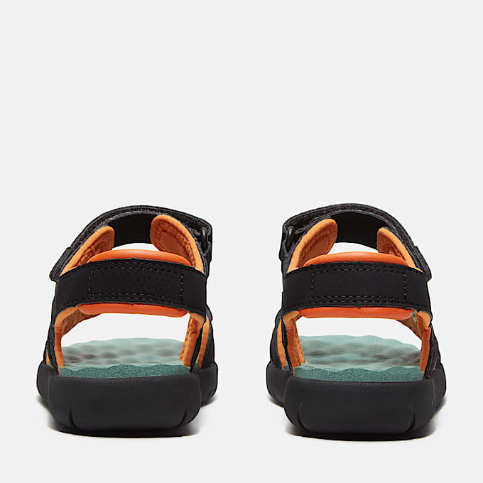 Perkins Row 2-Strap Sandal for Junior in Black/Yellow