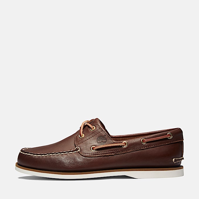 Classic 2-Eye Boat Shoe for Men in Brown