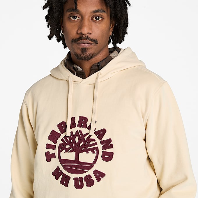 Sweat à capuche graphique Holiday pour homme en beige