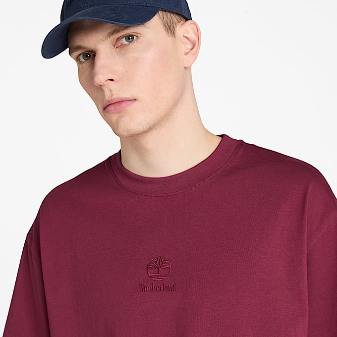 Hampton Tonal Stack Logo T-Shirt for Men in Burgundy