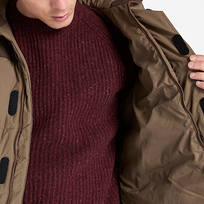 Durable Water-Repellent Puffer Jacket for Men in Brown