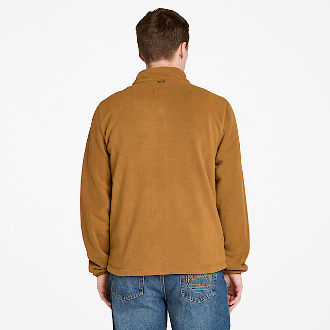 Polaire zippée pour homme en jaune foncé