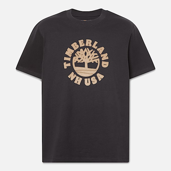 Holiday Front Graphic Short-Sleeve T-Shirt for Men in Black