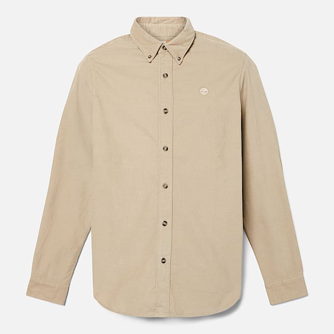 Camicia in Velluto a Coste da Uomo in grigio