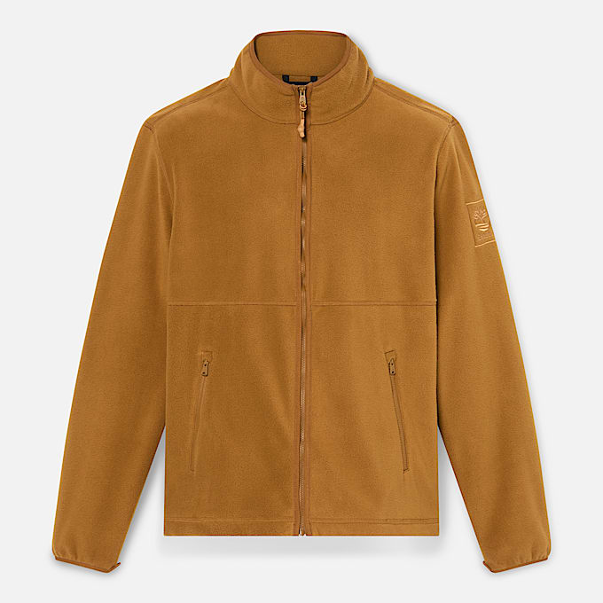 Polaire zippée pour homme en jaune foncé