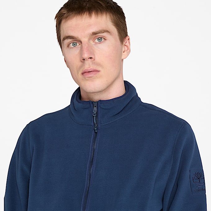 Polaire zippée pour homme en bleu foncé