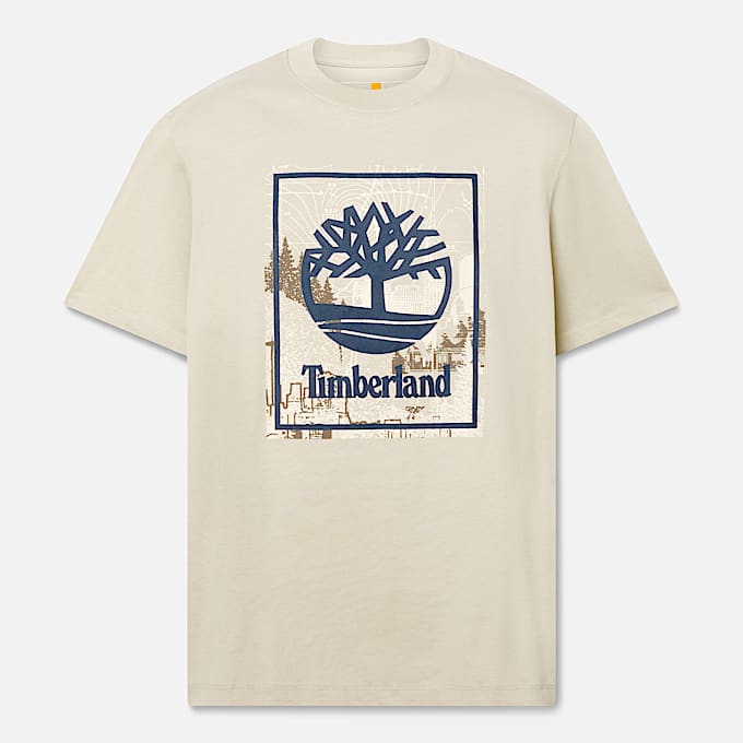 T-Shirt mit saisonalem, grafischem Stapellogo für Herren in Grau