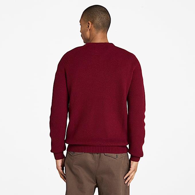 Phillips Brook Raglan Sleeve Crewneck Jumper for Men in Burgundy TBL Burgundy ALT9