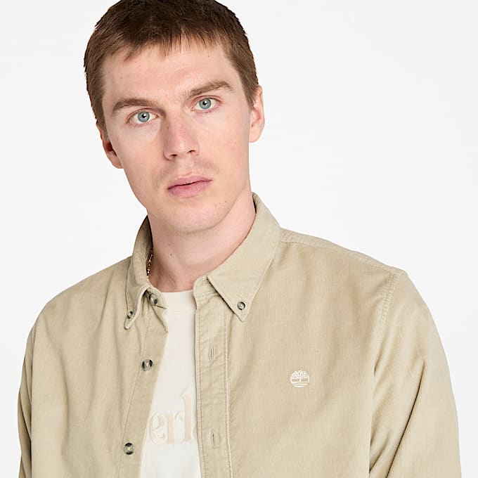 Camicia in Velluto a Coste da Uomo in grigio