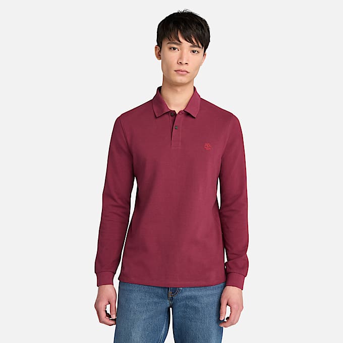 Millers River LongSleeve Pique Polo fr herr i vinrd TBL Vinrd HERO