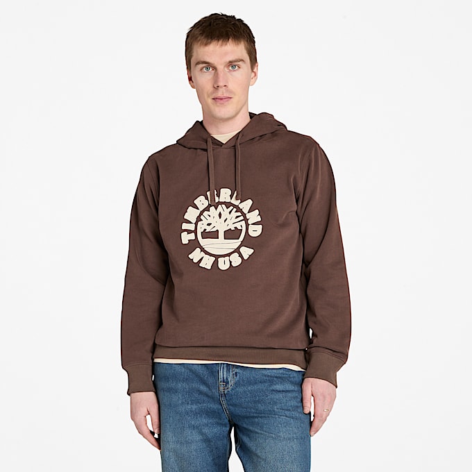 Holiday Graphic Hoodie fr herr i brun TBL Brun HERO