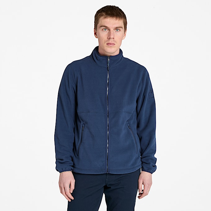 Polaire zippée pour homme en bleu foncé - 1
