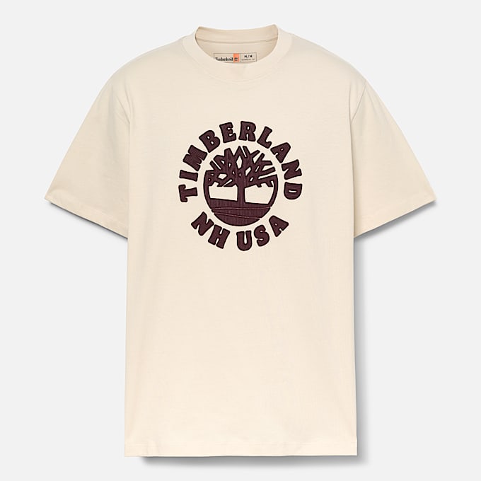 T-shirt met korte mouwen en print voor heren in beige
