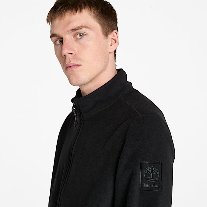 Polaire zippée pour homme en noir