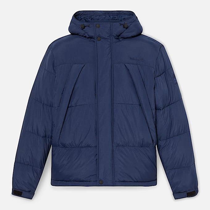 Durable Water-Repellent Puffer Jacket for Men in Dark Blue