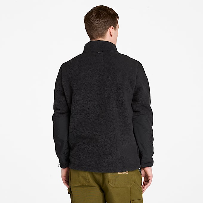 Hochflorige Fleecejacke fr Herren in Schwarz TBL Schwarz ALT9
