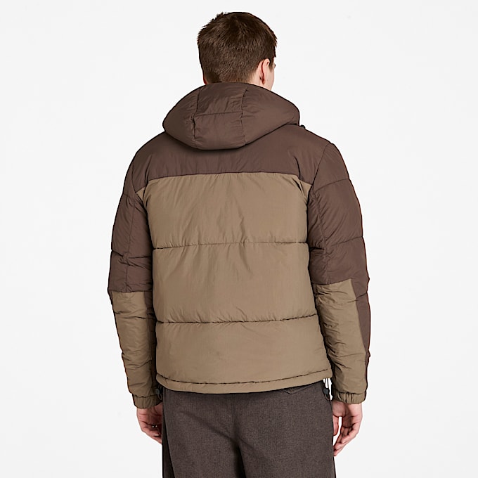 Durable Water-Repellent Puffer Jacket for Men in Brown