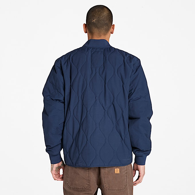 Quilted Jacket for Men in Dark Blue TBL Blue ALT9