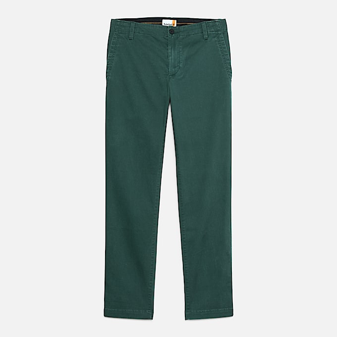 Topsfield Twill Slim Chino Trouser for Men in Dark Green