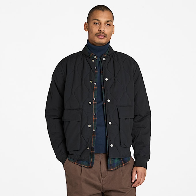 Veste matelassée pour homme en noir - 1