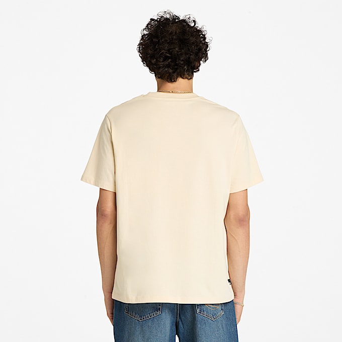 T-shirt met korte mouwen en print voor heren in beige