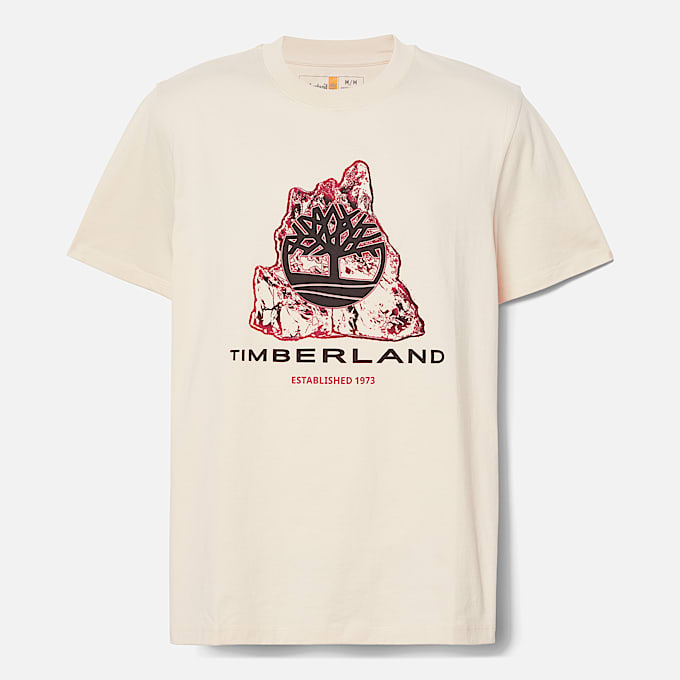T-Shirt mit saisonalem, grafischem Baum-Logo für Herren in Beige