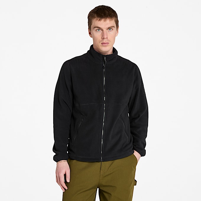 Polaire zippée pour homme en noir - 1