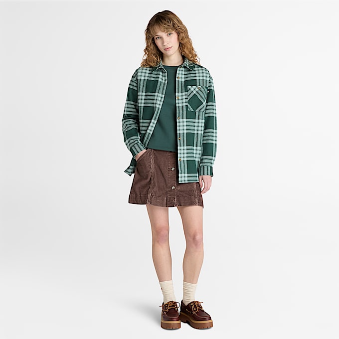 Sweat à col rond et envers brossé Exeter River pour femme en vert foncé