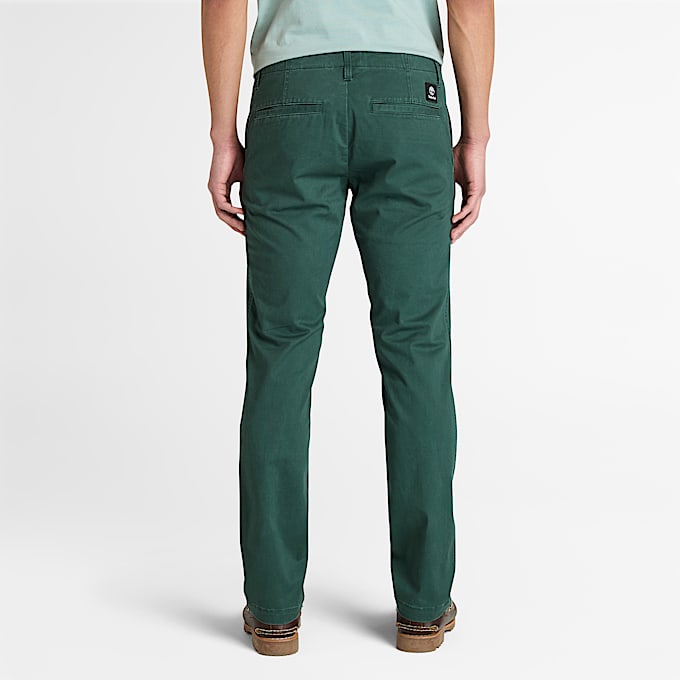 Topsfield Twill Slim Chino Trouser for Men in Dark Green