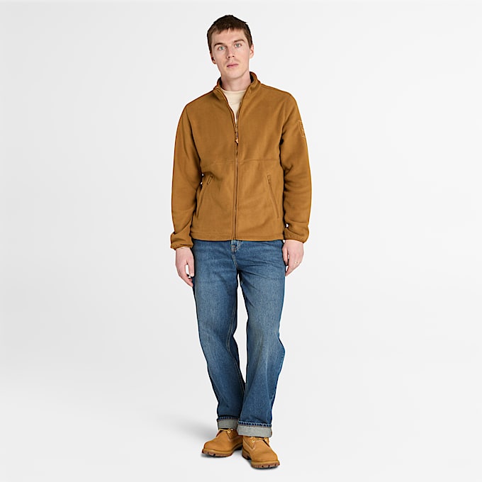 Polaire zippée pour homme en jaune foncé