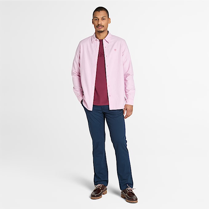 Hampton T-shirt met korte mouwen voor heren in bordeauxrood