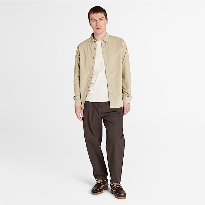 Camicia in Velluto a Coste da Uomo in grigio