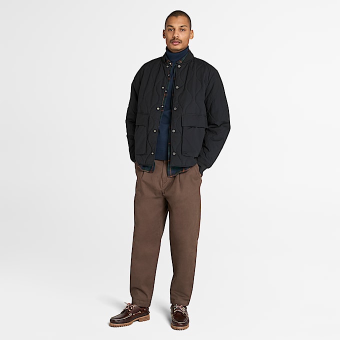 Veste matelassée pour homme en noir
