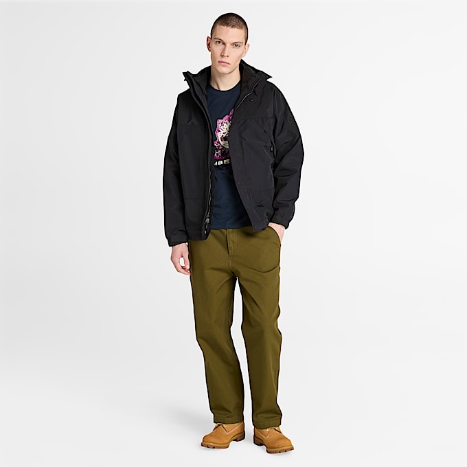 Camiseta con estampado gráfico del logo del árbol de temporada para hombre en azul oscuro