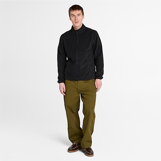 Polaire zippée pour homme en noir
